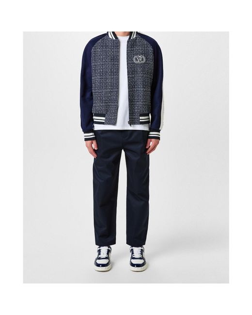 Valentino Blue Pleat Detail Tapered Trousers for men