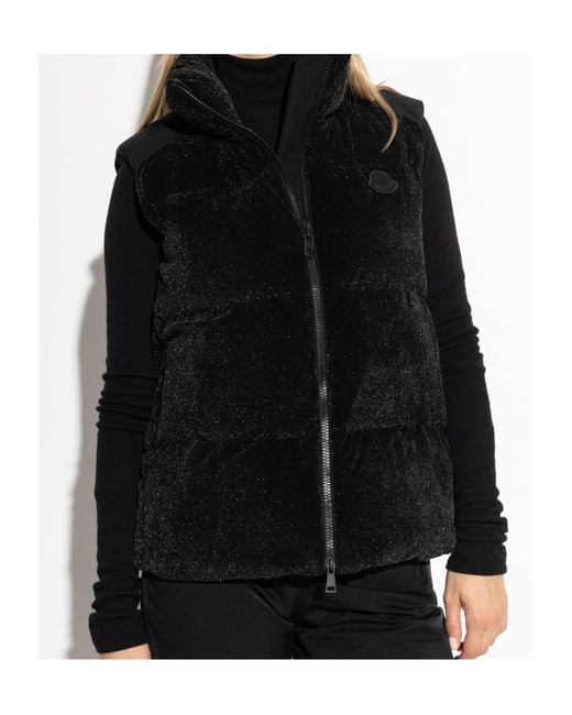 Moncler Black Lurex Thread Down Vest