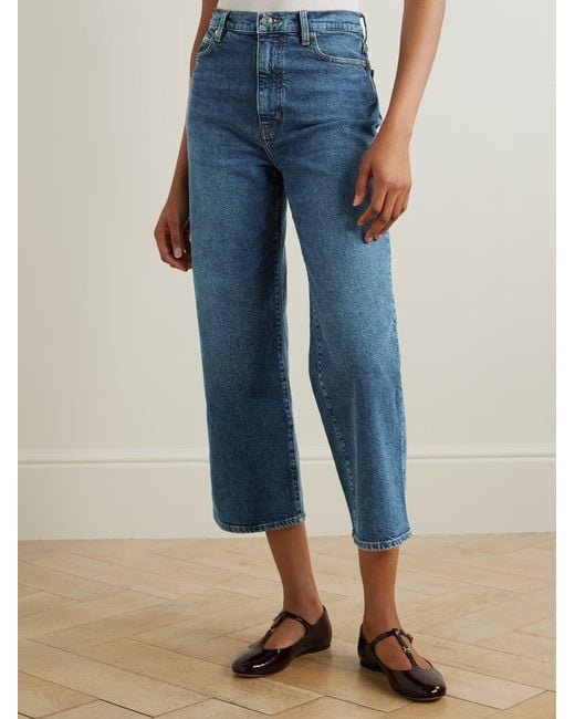 FRAME Blue The Wide High-Rise Wide-Leg Jeans