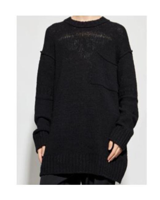 Yohji Yamamoto Black Oversize Knitted Jumper for men