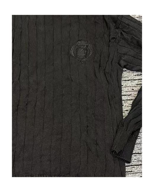 Balenciaga Black Creased Turtleneck Knit Jumper