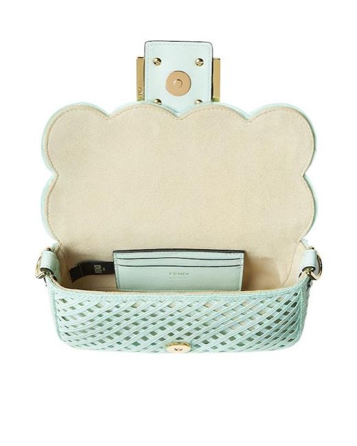 Fendi Green Mini Baguette Shoulder Bag