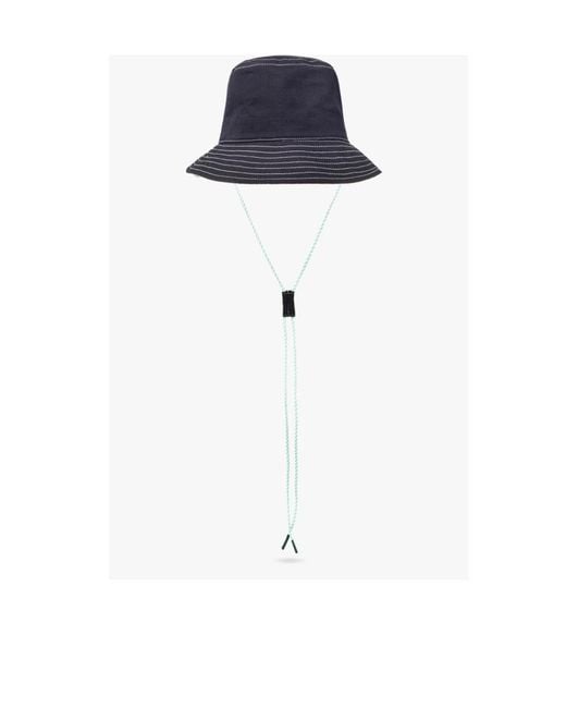 Maison Kitsuné Blue Maison Kitsuné Logo Embroidered Bucket Hat for men