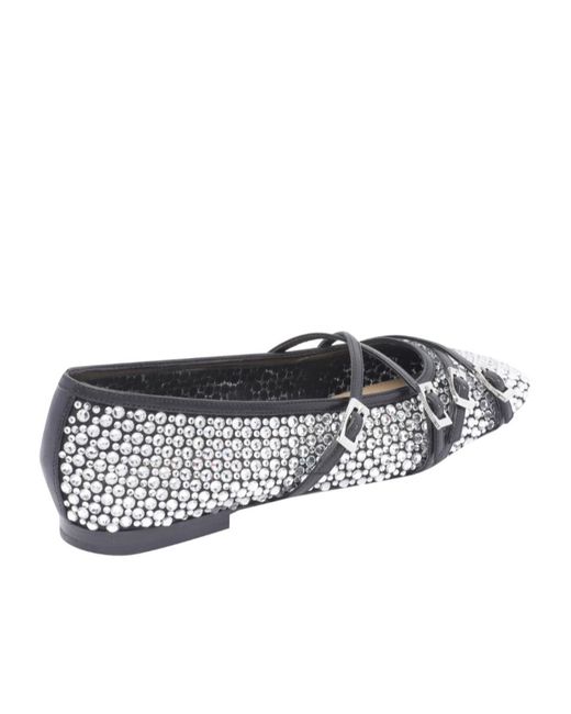 Mach & Mach Gray Buckle Ballet Shoes