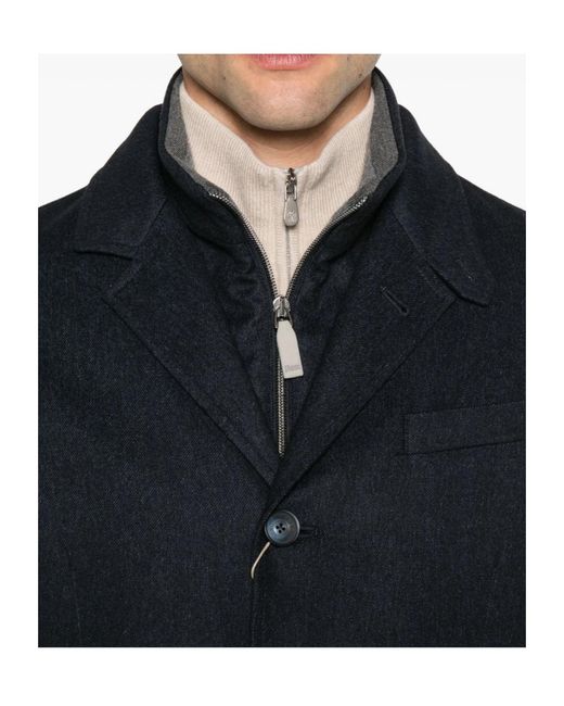 Herno Blue Long-Sleeved Zip-Up Jacket for men
