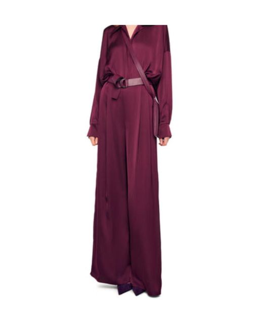 Norma Kamali Purple Pleat Pant