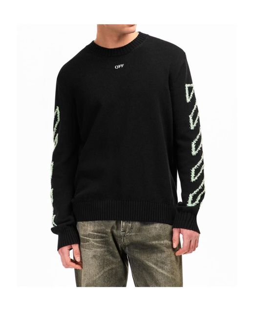 Off-White c/o Virgil Abloh Black Diagonal Arrow Crew Neck Jumper for men