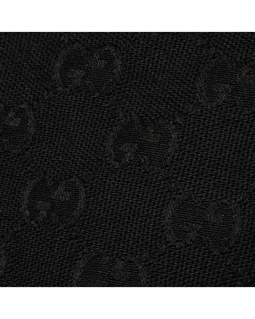 Gucci Black Leather-Trimmed Monogram Shorts