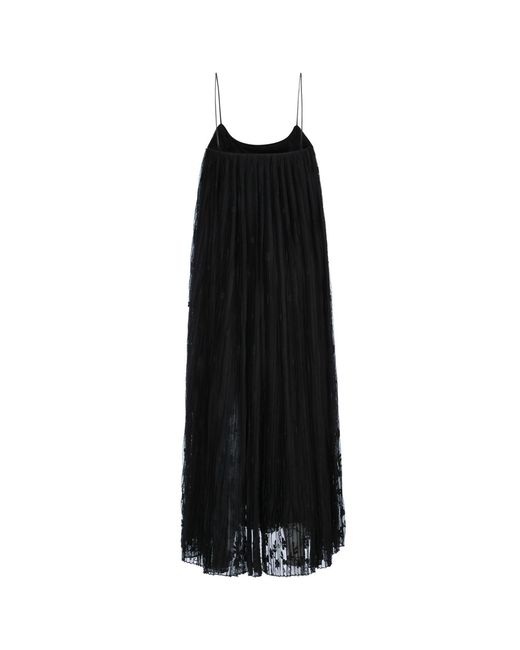 Totême Black Totême Floral Tulle Midi Slip Dress