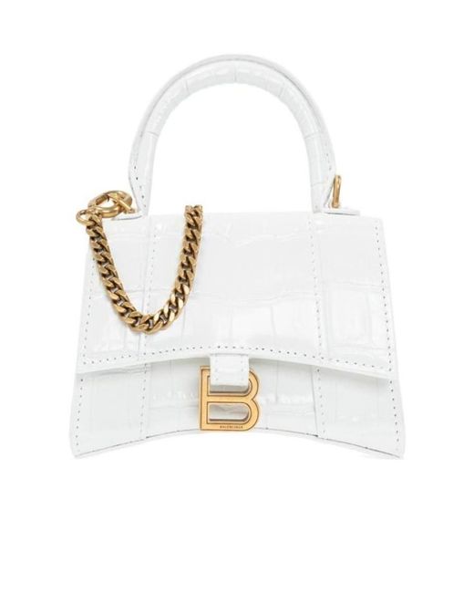 Balenciaga White Hourglass Mini Bag