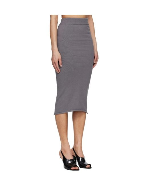 Entire studios Gray Elastic Waist Midi Skirt