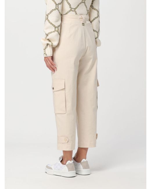 Twinset Natural Casual Trousers With Belt Loop