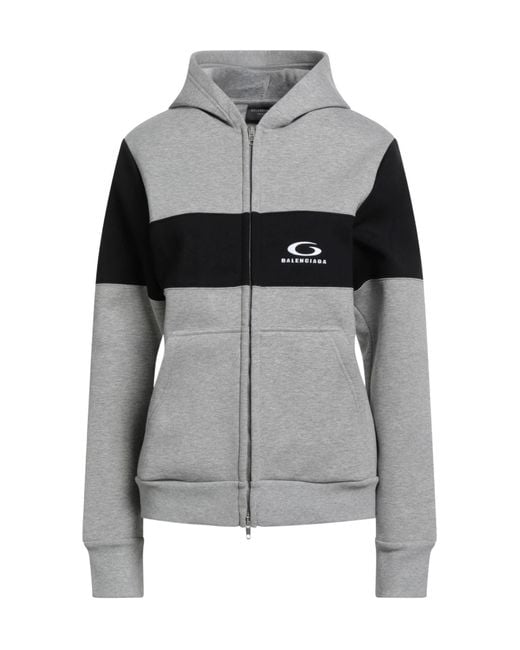 Balenciaga Gray Hooded Track Jacket