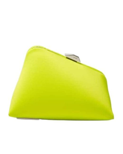The Attico Yellow Midnight Satin Clutch