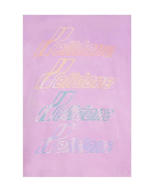 we11done Pink Logo-Print T-Shirt for men