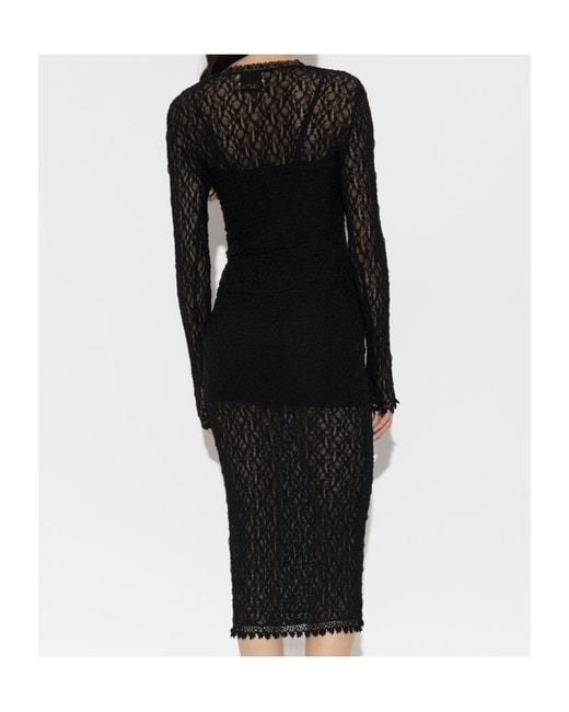 Isabel Marant Black Round Neck Long Sleeve Dress