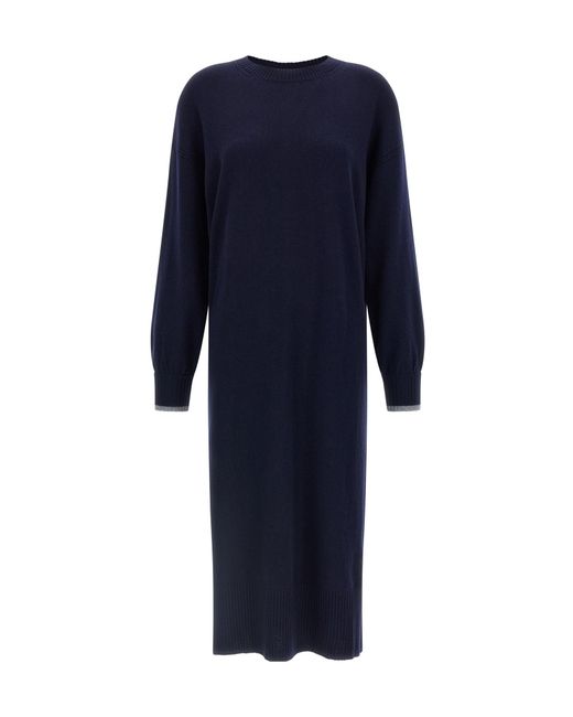 Pinko Blue Puerto Rico Knitted Midi Dress