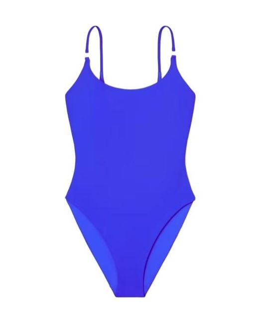 Tory Burch Blue Solid Swimsuit