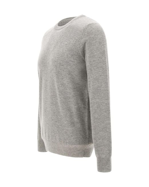 Kangra Cashmere Gray Kangra Crew Neck Knitted Sweater for men