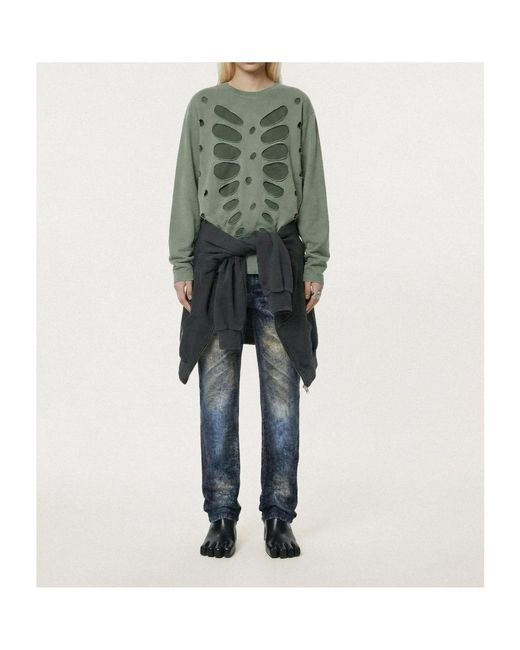 AVAVAV Green Semi-Distressed Layered T-Shirt for men
