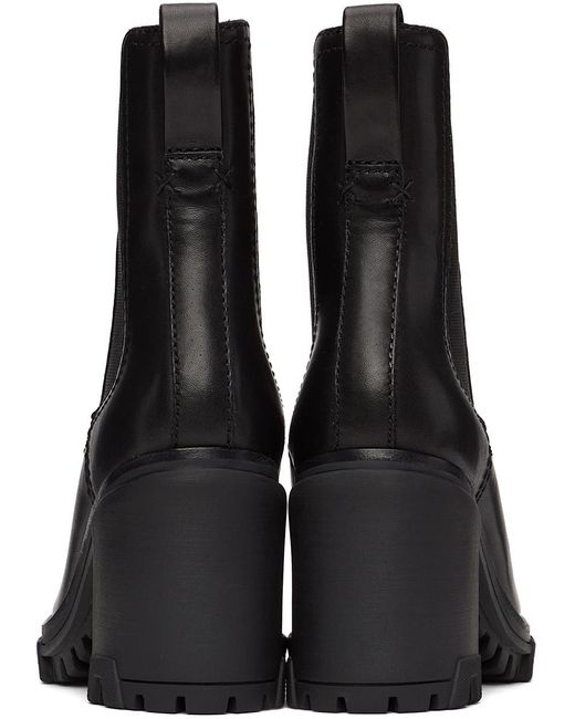 Rag & Bone Black Splice Thick Heel Ankle Boots