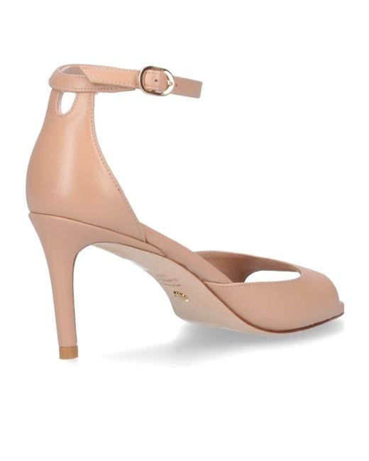 Stuart Weitzman Pink Square-Toe Sandals
