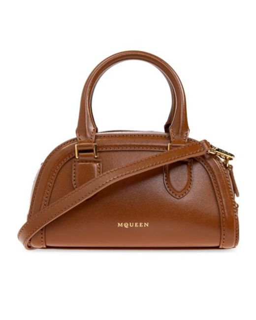 McQueen Brown Birdee Boston Mini Handbag