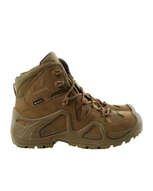 Lowa Brown Logo-Embroidery Boots