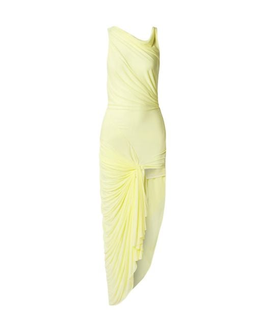 Christopher Esber Yellow Galathea Lace-Trimmed Draped Dress