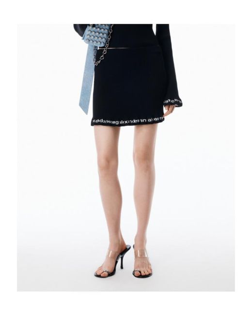 Alexander Wang Black Ribbed Mini Skirt