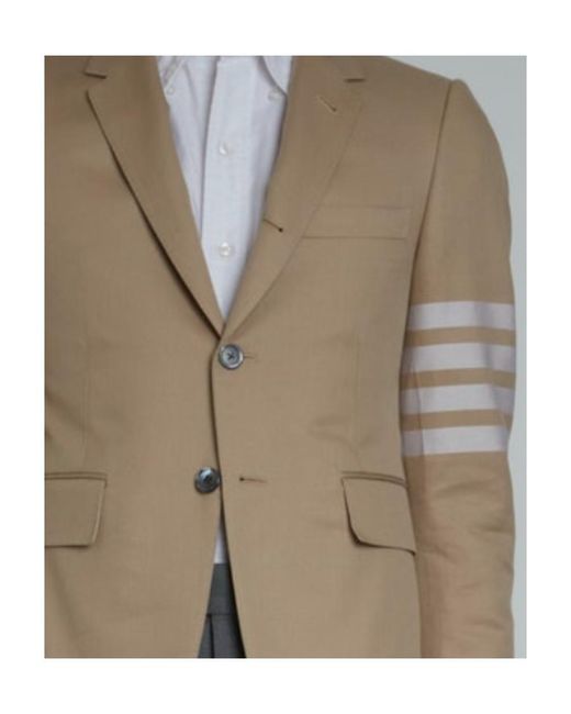 Thom Browne Natural Stripe-Print Detail Blazer for men