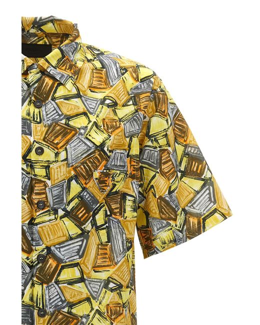 Prada Yellow 'Batista Triangl' Shirt for men
