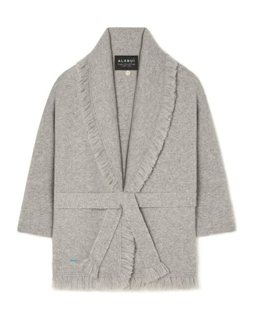Alanui Gray Finest Fringed Cardigan