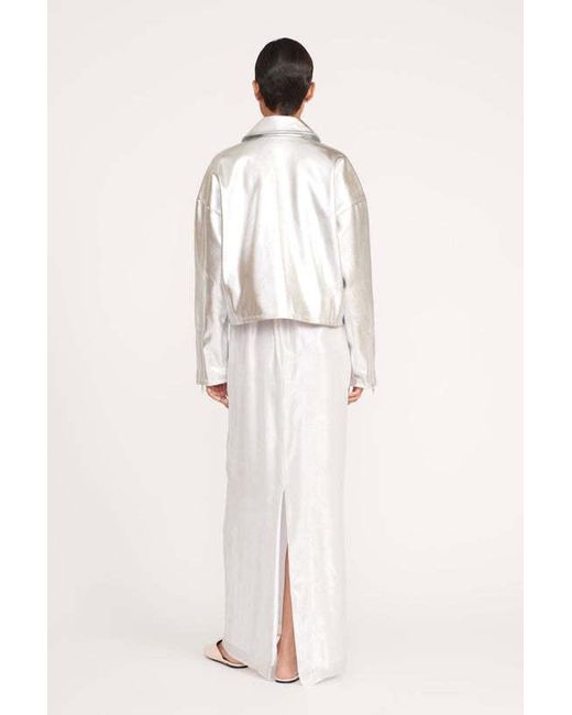Staud White Long-Sleeved Casual Jacket