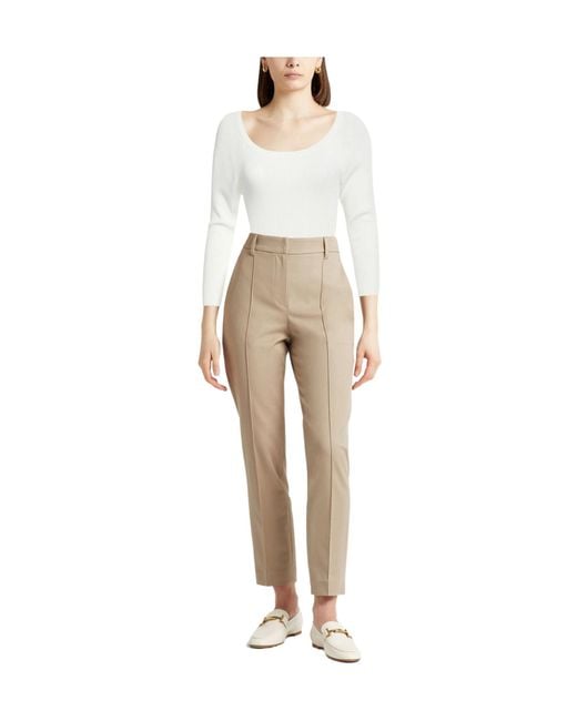 Max Mara White Solid Color Lightweight Knit Sweater