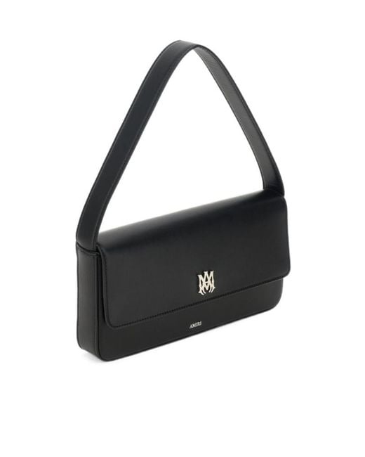 Amiri Black Foldover Top Shoulder Bag