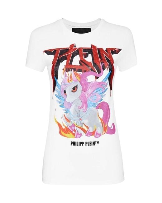 Philipp Plein White Logo Details T-Shirt
