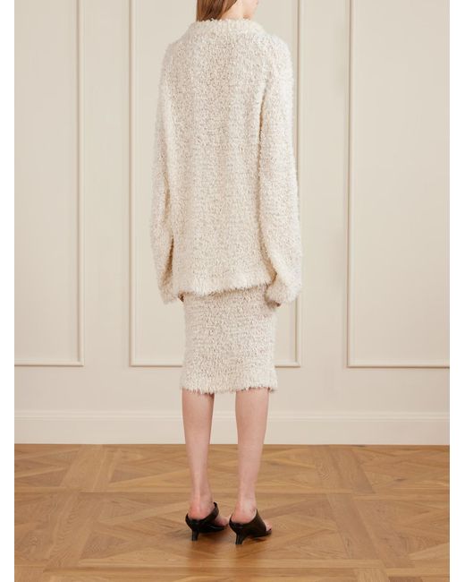 Khaite White Jannae Wool-Blend Cardigan