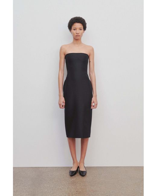 The Row Black Strapless And Calf Dress