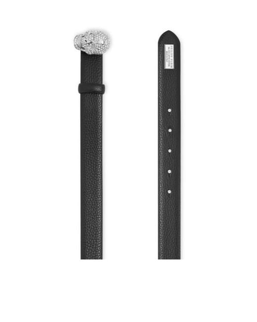 Philipp Plein White Skull Buckle Belt for men