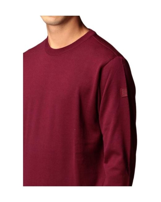 Paul & Shark Red Round-Necked Logo Pullover for men