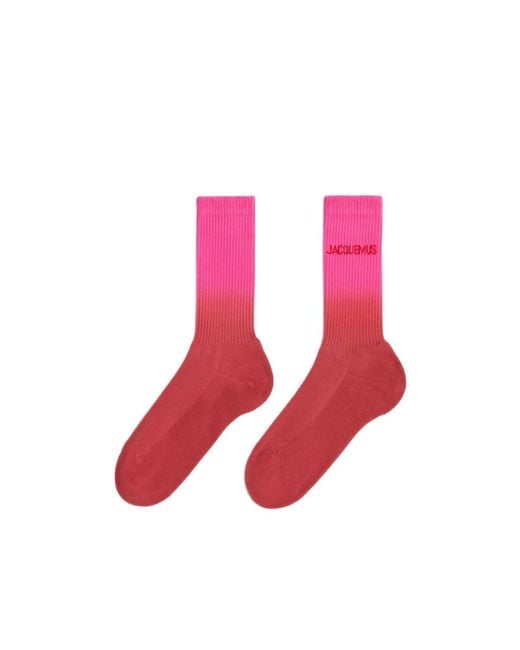 Jacquemus Red Les Chaussettes Moisson Gradient Knitted Socks