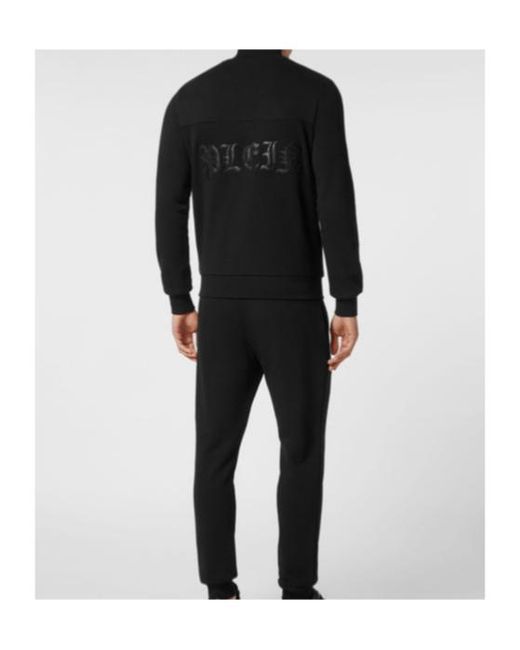Philipp Plein Black Long-Sleeved Sportswear And Sweatpants Suits for men