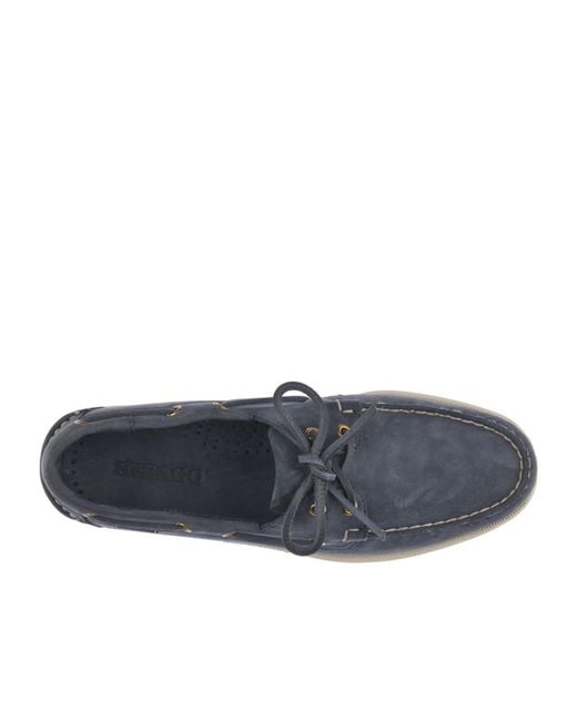 Sebago Blue Suede Boat Shoes for men