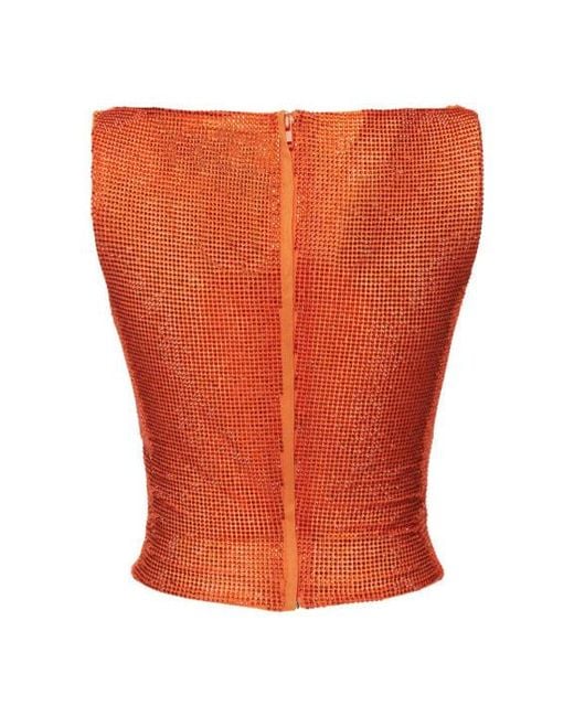 GIUSEPPE DI MORABITO Orange Embellished Cutout Top