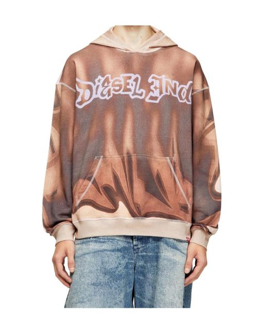 DIESEL Pink Boxt-Hood-Show Hoodie for men