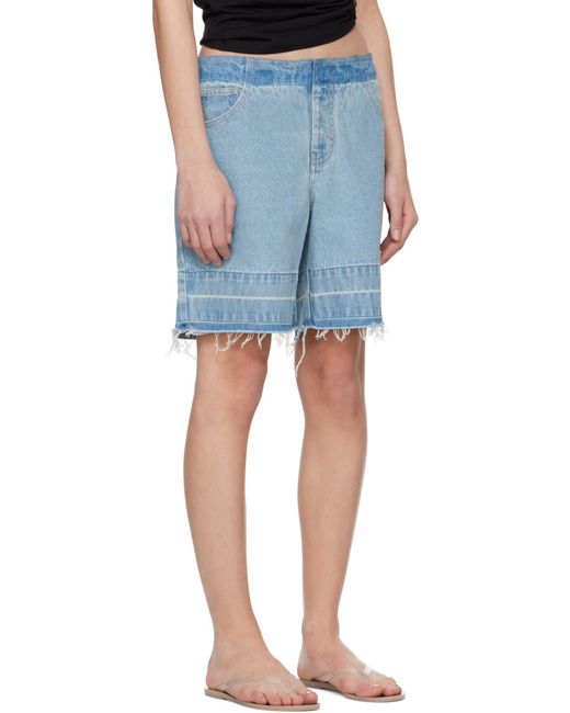 Christopher Esber Blue Deconstruct Denim Shorts
