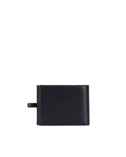 Emporio Armani Black Textured Leather Wallet Card Holder for men