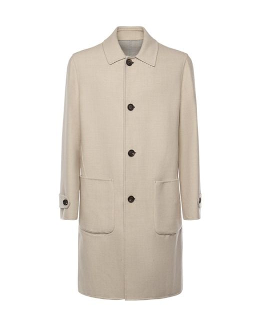 Eleventy Natural Reversible Wool Coat for men