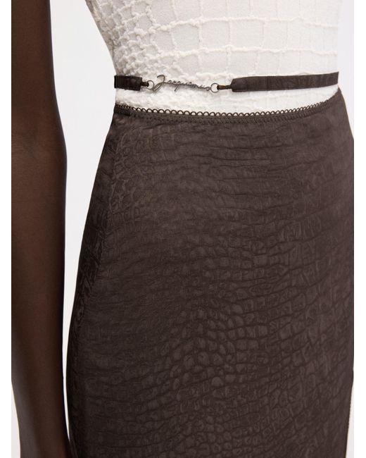 Jacquemus Brown Notte High-Waisted Midi Skirt